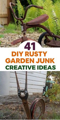 Give your garden a new life by repurposing your rusty garden items with these DIY projects. Transform an old metal chair into a plant stand or turn an unused bicycle into a charming garden décor piece. Get creative by welding salvaged pieces to create unique sculptures. Embrace the beauty of rusty materials and let your imagination guide you in crafting sustainable and innovative projects for your outdoor space. Discover endless possibilities with these ideas! Garden Junk Ideas, Recycled Garden Planters, Rusty Metal Garden Art, Old Garden Tools, Junk Ideas, Junk Metal Art, Spiral Garden, Pebble Garden, Centerpiece Craft