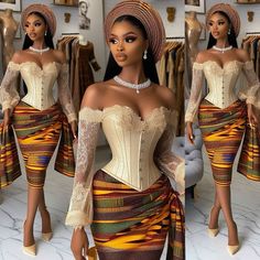 Tswana Wedding, African Print Skirt Ankara Styles, Corset Outfit Ideas, Cute Professional Outfits, Glamorous Evening Dresses, Modest Dresses Fashion, Outfit Ideas Fashion, Chic Dress Classy, African Print Dress Ankara