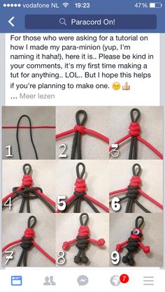 the instructions for how to tie a paracorl on an instagramtion page