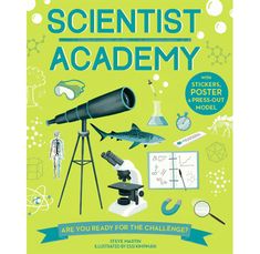 A green front cover with blue text and images. Classical Conversations Cycle 1, Types Of Scientists, Space Scientist, Periodic Table Poster, Laboratory Scientist, Sound Book, Usborne Books, Award Winning Books, Maths Puzzles