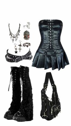 Descendants Shifting Outfits, Pirate Astethic Clothes, Dark Bimbocore Outfits, Summer Alt Fits, 2000s Goth Outfits, Rock Goth Outfits, Dark Couqutte Outfits, Mallgoth Outfits, Embrace Your Dark Side