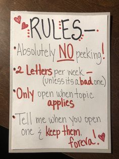 a handwritten rules written on a piece of paper