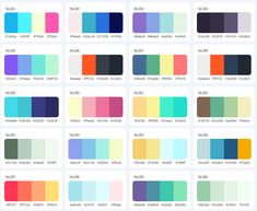 the color chart for different shades of paint