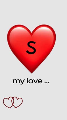 a red heart with the letter s on it