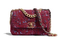 Chanel Tweed Bag, Chanel 19 Flap Bag, Chanel 19 Bag, Tweed Bag, Red Chanel