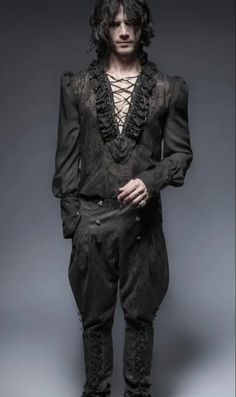 Traditional Goth Men, Men Goth Outfit, Vampire Fashion Men, Victorian Goth Men, Vampire Goth Men, Male Goth Fashion, Goth Aesthetic Men, Vampire Outfit Men, Goth Guy Outfits