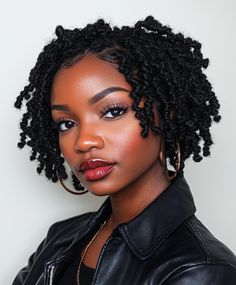 A short twist out with tightly defined curls, offering a neat and structured look. Ideal for showcasing natural hair texture. Short Twist, Colored Dreads, Taper Cut, Short Box, Short Haircuts For Black Women, Short Twists, Embrace Natural Beauty, Short Box Braids Hairstyles, Protective Hair