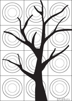 a tree with circles in the background