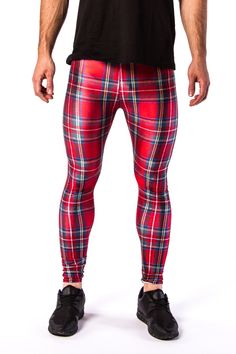 LOWLAND BROGUE MEETS HIGHLAND ROGUE. MADE FOR CABER TOSSING AND WRESTLING THE ODD TIMBERWOLF. Description: Red tartan coloured men's leggings Breathable & moisture wicking 4-Way Stretch Fabric Hand wash cool, quick drying High Stretch Spandex / Polyester Model is 189cm tall and wears size Large. STYLE WITH Kapow’s Tanks and T-shirts. Perfectly tailored to be worn with any pair of leggings. Apollo or Midnight Shortsfor the layered sports look Our gold standard Men’s Underwear. Classic styling Groundskeeper Willie, Sports Look, Tartan Men, Mens Leggings, Red Tartan, 4 Way Stretch Fabric, Boxer Briefs, Black Men, Red Green