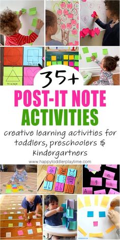 post - it note activities for toddlers, preschoolers and kindergartners