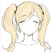 Twin Tails Hairstyles Drawing, Falling Hair Drawing, Anime Hairstyle Female, Anime Female Hair Reference, Manga Hair Reference, Low Pigtails Drawing, Cute Anime Hairstyles Female, Anime Female Hairstyles, Anime Hairstyles Female Hair Reference