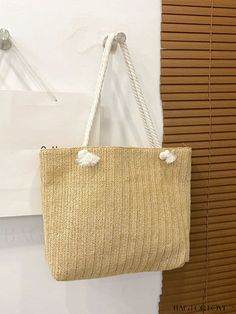 BagForLove - Stylish Womens Beach Tote: One-Shoulder Woven Straw Bag with Ample Space Product Description Color Khaki Strap Type Double Handle Details Lace Up Style Minimalist Bag Size Medium Type Straw Bag Closure Type Magnet Features High-capacity Magnetic Yes Material Paper Size Chart INCH CM Bag Length Bag Width Bag Height Handle Height 13.8 inch 3.5 inch 12.2 inch 10.6 inch Bag Length Bag Width Bag Height Handle Height 35 cm 9 cm 31 cm 27 cm Details Pictures Similar Products h2 { text-align Casual Handheld Canvas Bag For Vacation, Casual Large Capacity Shoulder Bag For Vacation, Large Capacity Casual Canvas Bag For Vacation, Casual Large Capacity Canvas Bag For Vacation, Large Capacity Shoulder Bag For Vacation, Vacation Shoulder Bag With Large Capacity And Double Handle, Casual Shoulder Bag For Everyday And Vacation, Casual Everyday Shoulder Bag For Vacation, Casual Canvas Shoulder Bag For Beach Season