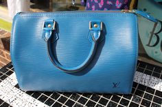 Louis Vuitton Smooth Blue Epi Leather Speedy 25 Guaranteed Authentic    https://www.etsy.com/listing/124538677/louis-vuitton-smooth-blue-epi-leather Diaper Bag, Blue, Leather