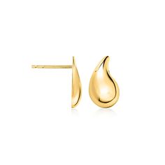 Ross-Simons - 14kt Yellow Gold Mini Teardrop Earrings. RS Pure. Modern designs that complete your outfit and complement your personality. Simple and so sleek, these 14kt yellow gold mini teardrop earrings are having a major moment! Style our dainty pair solo or with small studs to throw an ear party. Post/clutch, 14kt yellow gold mini teardrop earrings. Ear Party, Fine Jewelery, Teardrop Earrings, Jewelry Earrings, Sleek, Yellow Gold, Pure Products, Yellow, Gold