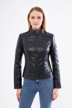 BLACK Genuine Leather Jacket , Our products are 100% genuine leather; It is produced in master hands with quality materials and delicate hand workmanship. Elegant Leather Biker Jacket For Winter, Black Fitted Luxury Leather Jacket, Luxury Black Fitted Leather Jacket, Luxury Fitted Black Leather Jacket, Elegant Black Biker Jacket With Zipper Closure, Sleek Black Leather Jacket, Elegant Black Leather Biker Jacket, Elegant Black Leather Jacket With Zipper Closure, Elegant Fitted Black Biker Jacket