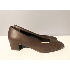 Women’s Easy Street Comfortable Pumps With 1.5” Block Heels, Color - Chocolate, New Never Worn Casual Brown Court Shoes For Spring, Spring Brown Court Shoes Medium Width, Brown Low Heel Synthetic Heels, Brown Court Shoes With 4-inch Heel For Party, Modern Brown Heels With 4-inch Heel, Brown Party Heels With 4-inch Heel, Low Block Heel Shoes, Comfortable Pumps, Navy Pumps