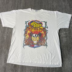 Vintage 2000s WHFS 99.1 FM Radio Festival Rock Music Concert Tour Y2K Aesthetic Streetwear White Graphic T Shirt Extra Large Mens Condition: Fair Used Condition = Has stains throughout the shirt due to wear and age. Measurements: Please see photos above for all measurements IF YOU BUY TWO OR MORE ITEMS USE THE CODE BUNDLE @ CHECK TO SAVE 20% WE SHIP WITHIN 24 HOURS AFTER PURCHASE! Please be aware that we do not offer free returns!! The Buyer is responsible for the cost of the return label.  Foll White T-shirt For Music Festivals Streetwear, White T-shirt For Music Festivals And Streetwear, White T-shirt For Streetwear At Music Festivals, White 90s T-shirt For Concert, White Tops With Band Logo For Music Festivals, White Y2k T-shirt For Concert, Y2k White T-shirt For Concert, Y2k Style White T-shirt For Concerts, White 90s Style Top For Concerts