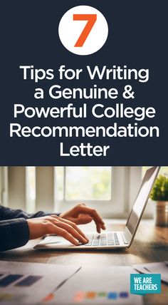 a person typing on a laptop with the title 7 tips for writing a genuine and powerful college