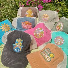 Help spread kindness with our custom baseball - trucker hats!   Choose your favorite patch / inspirational message & hat color.   Hats are a super cute & practical sorta hybrid trucker - baseball cap style!   They are a low profile, unstructured trucker style that mixes a 100% cotton front panel & brim with mesh sides.  Cotton is pigment dyed for a soft, sun faded color while the mesh panels help to keep you cool!  There's an adjustable cotton strap in the back.  Low-profile, 6 panel fit. We are proud supporters of 1% for the Planet 🌎 ☆ ! Support our mother earth (〃▽〃) Patches feature iron-on backing & ship with instructions. ♥ All patches are designed by us & feature Kindness is Magic illustrations.   ♥ We apply patches to hats using a professional heat press. ♥ Hats are from Adams - low Fun Hats With Embroidered Logo One Size, Fun Hats With Embroidered Logo, Fun Embroidered Logo Hat One Size, Fun Embroidered Trucker Baseball Cap, Fun Embroidered Trucker Hat Baseball Cap, Fun Cotton Snapback Trucker Hat, Fun Embroidered Snapback Hats, Fun Embroidered Trucker Hat, Fun Cotton Trucker Hat