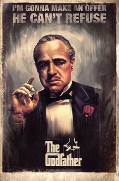 Vintage Film Posters Classic Movies, The Godfather Art, Classic Films Posters, Hollywood Art, Film Posters Art, Iconic Movie Posters