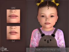 The Sims Resource - Infant Mouth Preset N03 Sims 4 Cc Infant Traits, Sims 4 Infant Presets, Sims 4 Cas Background, The Sims 2, Sims Baby, Baby Lips, Sims 4 Cc Makeup, Sims 4 Cc Skin