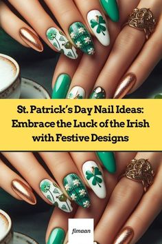 Embrace the luck of the Irish with these festive nail designs for St. Patrick’s Day. From shamrocks to rainbows, get inspired by these creative ideas to celebrate in style. Don’t forget to wear green! #StPatricksDay #NailArt #FestiveNails Festive Nail Designs, St Patricks Day Nails, Festival Nails, Wear Green, Luck Of The Irish, Vibrant Green, St Patrick’s Day, Blonde Hair Color