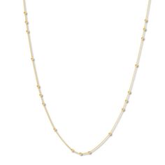 Perfect for layering or wearing on its own, this cable chain necklace for her features dainty beads styled in 14K yellow gold. The necklace adjusts from 16 to 18 inches and secures with a lobster clasp. 20 Inch Necklace, Jewelry Advice, Cable Chain Necklace, Necklace For Her, Kay Jewelers, Accessories Jewelry Necklace, Cultured Pearls, Necklace Designs, Cable Chain