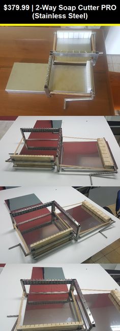 three different views of the trays being made from plywood and other woodworking materials