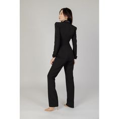 Brand: Silence Gender: Women Type: Jumpsuits Season: Fall/Winter PRODUCT DETAIL • Color: black • Sleeves: long • Collar: lapel collar COMPOSITION AND MATERIAL • Composition: -100% polyester Tailored Long Sleeve Winter Pantsuit, Tailored Long Sleeve Pantsuit For Party, Party Tuxedo Pantsuit With Long Sleeves, Fitted Pantsuit For Evening, Fitted Long Sleeve Suit For Evening, Fitted Pantsuit For Night Out In Fall, Sleek Black Long Sleeve Jumpsuits And Rompers, Sleek Long Sleeve Pantsuit For Semi-formal Occasions, Formal Long Sleeve Pantsuit For Winter