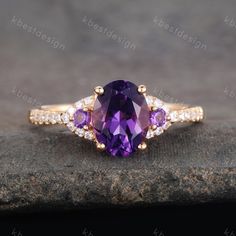 This is a amethyst ring in 14k solid gold ring. This ring is marked S925(silver material) or G10K/14K Main stone is 6x8mm,about 1.6ct. Side stones: CZ + Amethyst The photo shows in 14k yellow gold. I accept custom making order.Please contact me if you need this service. All the jewelry in my store is handmade.It may take 2-3 weeks to finish. For all the jewelries,there is a 14 days money back guarantee.You can return it in the time frame without any questions.However there maybe handcrafted fee Purple Gemstone Diamond Ring In 14k Gold, Oval Purple Diamond Ring As Gift, Oval Purple Sapphire Ring For Anniversary, Purple 14k Gold Promise Ring, Purple Amethyst Oval Diamond Ring, Purple Diamond Ring In 14k Gold For Anniversary, Lavender Amethyst Ring In 14k Gold For Anniversary, 14k Gold Amethyst Ring For Promise, 14k Gold Amethyst Ring With Center Stone For Promise