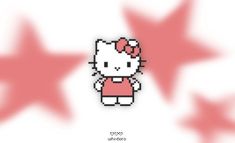 an image of a hello kitty with stars in the background