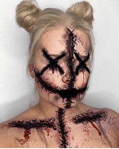 Special Effect Halloween Makeup, Horror Makeup Scary, Face Art Makeup Halloween, Haunt Makeup Ideas, Special Fx Makeup Ideas Halloween, Special Effects Makeup Ideas Horror, Halloween Face Makeup Scary, Gore Makeup Ideas, Horror Face Paint