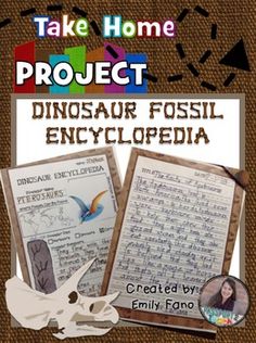 a poster with the words project dinosaur fossil encyclopedia written on it