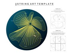 the diagram shows how to make a string art template