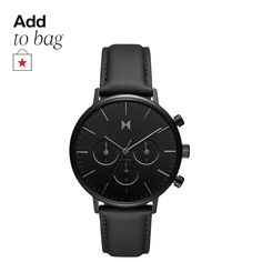 in stock Black Everyday Watch, Black Analog Watch For Business, Everyday Black Leather Strap Watch Bands, Everyday Black Watch Bands With Leather Strap, Black Leather Watch With Round Dial, Black Watch With Leather Strap For Everyday Use, Black Leather Strap Watch For Everyday Use, Business Watch Accessories With Black Band, Timeless Black Watch Band For Everyday Use