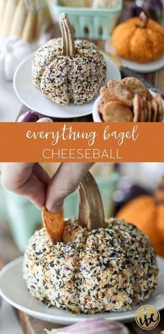 everything bagel cheeseball is the perfect appetizer for thanksgiving