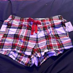 Great Condition Nwt Never Worn Old Navy Pj Shorts Casual Plaid Pajama Shorts With Elastic Waistband, Casual Shorts For Pajama Party, Casual Cotton Bottoms For Holiday, Casual Cotton Holiday Pants, Casual Plaid Shorts, Casual Cotton Pants For Holiday, Casual Short Bottoms For Pajama Party, Casual Red Shorts For Pajama Party, Red Casual Shorts For Pajama Party