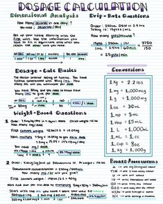 an exercise sheet with instructions on how to use the dosage calculator