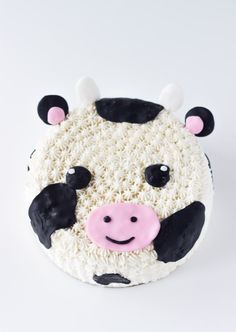 a cake decorated to look like a cow