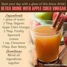 Apple Cider Detox, Colon Cleansing, Organic Apple Cider Vinegar, Healthy Detox, Colon Cleanse, Drink Recipe, Detox Juice, Detox Cleanse