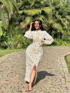 Queen Of Sheba Habesha Dress Ethiopian Aesthetic, Ethiopian Fashion, The Queen Of Sheba, Queen Of Sheba, Habesha Dress, Ethiopian Dress, Golden Embroidery, Slim Fit Dress, Elegant Dinner