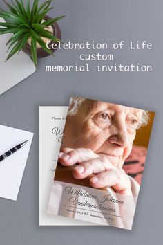 Celebration of Life Funeral Invitation with photo, personalized. Funeral remembrance invitation with a custom photo. This memorial service template template can easily be personalized in my Zazzle shop using the "Customize it" button. Enter your own text and photo. You can send the invitation through mail or digitally. Go to Zazzle.com and customize this card. #ad Memorial Invitation, Service Template, Invitation With Photo, Life Photo, Custom Photo