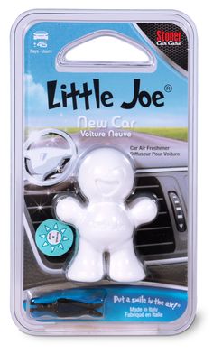 a little joe car air freshener in the packaging