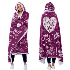 PRICES MAY VARY. [PERFECT ROMANTIC GIFTS FOR HER] Are you looking for a special gift for wife? When you need to show your love more strongly, this warm wearable blanket hoodie filled with loving words is a wonderful gift that will absolutely touch your wife's heart. Tears of joy guaranteed! [LOVING MESSAGE & WORDINGS] Embrace your wife in luxurious comfort and a beautiful design with romantic words. This lovely and cuddlesome blanket is surely the best gift for wife for Christmas, Anniversary, M Birthday Gifts For Wife, Best Gift For Wife, Wife Gifts, Wife Christmas, Romantic Gifts For Her, Christmas Gifts For Wife, Birthday Gifts For Husband, Blanket Hoodie, Valentines Day Gifts