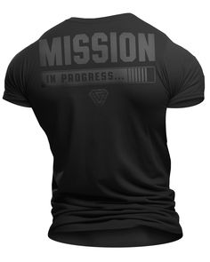 099. Mission In Progress Back Design Funny Workout Gym T-Shirt for Men T-Shirt Black On Black T-Shirt GYMISH LIFESTYLE Manly Fashion, Funny Gym Shirts, Gym Apparel, Funny Workout, Gym Shirt, Gym Gear, Fitness Gifts, Muscle Tank Tops, Gym Humor