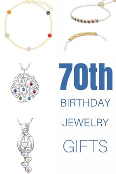 70th birthday jewelry gifts - family tree necklace, love necklace with gemstones, bracelet with birthstones and bracelet with heart birthstones and engraved names 70th Birthday Ideas, 70 Birthday, 70th Birthday Decorations, Gift Guide For Him, Birthday Jewelry, Best Friend Jewelry, 70th Birthday Gifts, Birthday Gifts For Best Friend, Make Her Smile