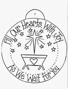 a black and white drawing of a christmas ornament with the words, our hearts will