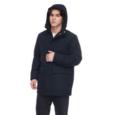 Stay warm and stylish this winter with our Rokka&Rolla Men's Parka Jacket Winter Coat with Fleece Hood. Featuring an adjustable fleece hood with a hood shield for extra protection, this coat ensures maximum comfort. It includes two zippered pockets and two snap pockets for secure storage. The ribbed cuffs, along with zipper and snap button closures, provide a snug fit against the cold. Perfect for braving the winter elements in style and comfort. Warm Hooded Jacket For Winter, Winter Hooded Jacket With Double-lined Hood, Urban Style Windproof Hooded Winter Jacket, Urban Windproof Hooded Winter Jacket, Urban Winter Windbreaker With Fleece Lining, Windproof Winter Outerwear For Cold Weather, Windproof Outerwear For Cold Weather, Winter Outerwear With Double-lined Hood For Outdoor Activities, Urban Fleece Outerwear For Winter