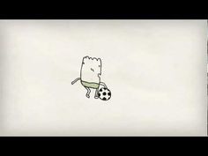 a drawing of a cat playing with a soccer ball