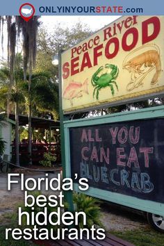 a restaurant sign with the words florida's best hidden restaurants